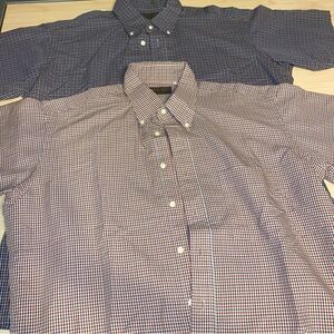 2 Mens Plaid Single Stitch Vintage Button Down Shirts size extra large